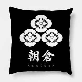 Asakura Clan kamon with text Pillow