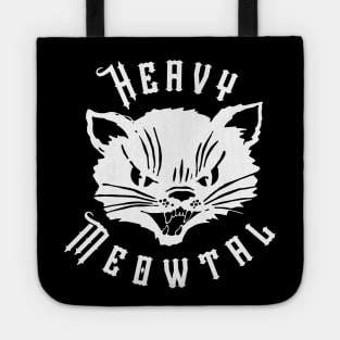 Heavy Meowtal Cat Heavy Metal Logo Tote