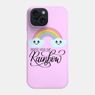 Create Your Own Rainbow with Kawaii Cute Clouds in Pink Phone Case