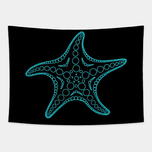 Starfish (blue/black) Tapestry by calenbundalas