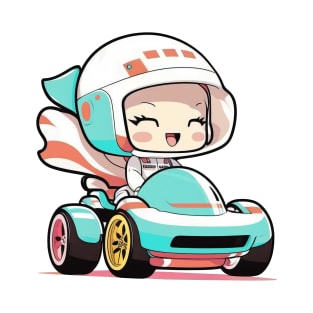 Cute happy kawaii girl formula 1 driver T-Shirt