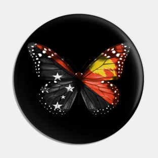 Papua New Guinean Flag  Butterfly - Gift for Papua New Guinean From Papua New Guinea Pin