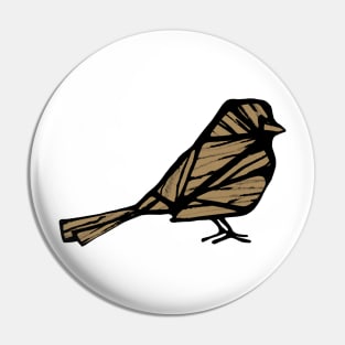 BIRD SILHOUETTE IN BLACK AND TAN Pin