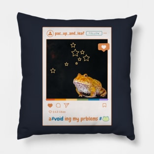 A Voiding My Problems Frog Social Media Post Pillow