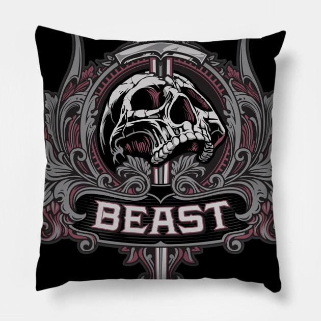 Beast Burnit Down T-Shirt Pillow by HR