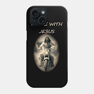 Jesus on a motorcycle Phone Case