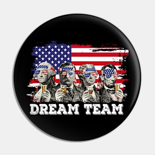 Dream Team Presidents Mount Rushmore 4th Of July America Pin