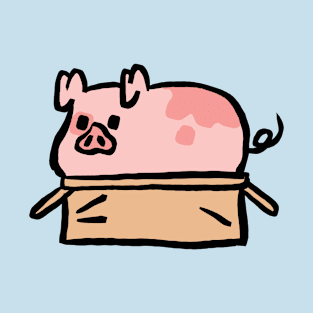 Cute Cartoon Piggy In a Box T-Shirt