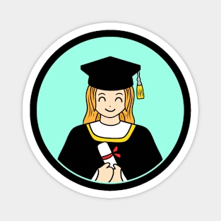 Cute girl graduation - chibi style Magnet