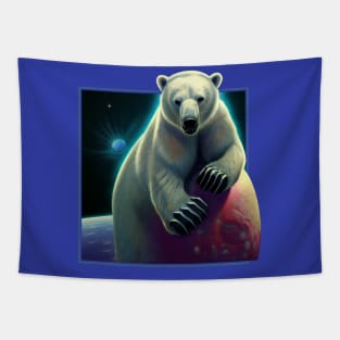 Polar Bear Space Art Tapestry