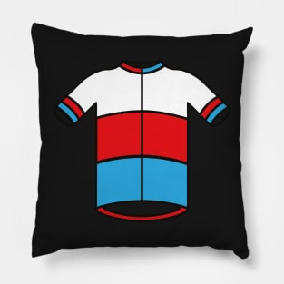 Blue & Red Cycling Jersey Pattern Pillow