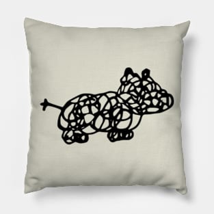 Hippo Scribble Pillow