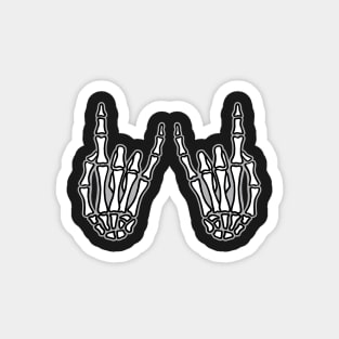 Rock and roll sign, skeleton hands Magnet