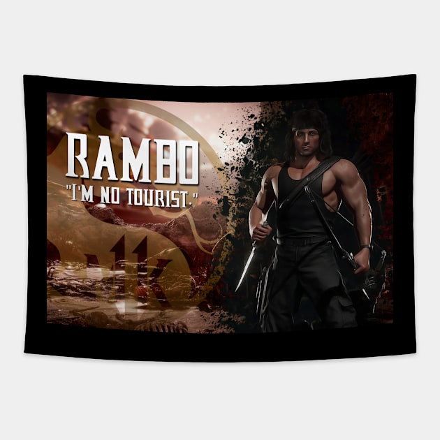 Rambo from Mortal Kombat 11 Art Print - 77211339 Tapestry by Semenov