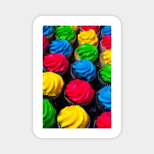 Rows Of Colored Cup Cakes Magnet