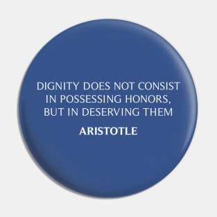 Aristotle's Quote Pin