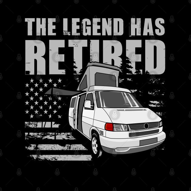 The Legend Has Retired Funny Camping Retirement Gift Idea by Tesszero