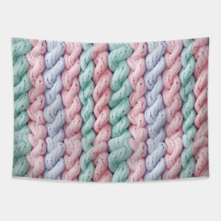 Pastel Knit Waves Tapestry