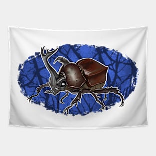 Cartoon rhinoceros beetle Tapestry