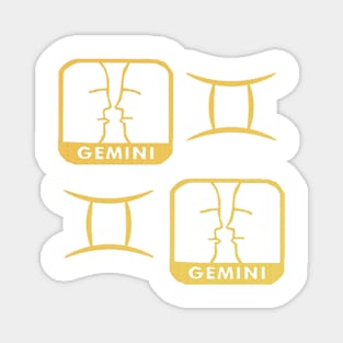 Gemini Birth Sign - Yellow Magnet