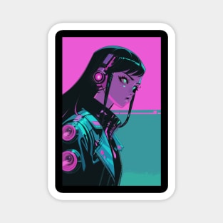 Cyberpunk Anime Girl Magnet