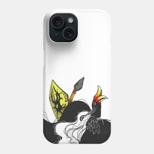 mythical bird with orange beak and old spear Phone Case