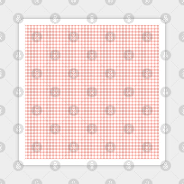 Blush Pink Gingham Pattern - Christmas Vichy Magnet by sorbetedelimon
