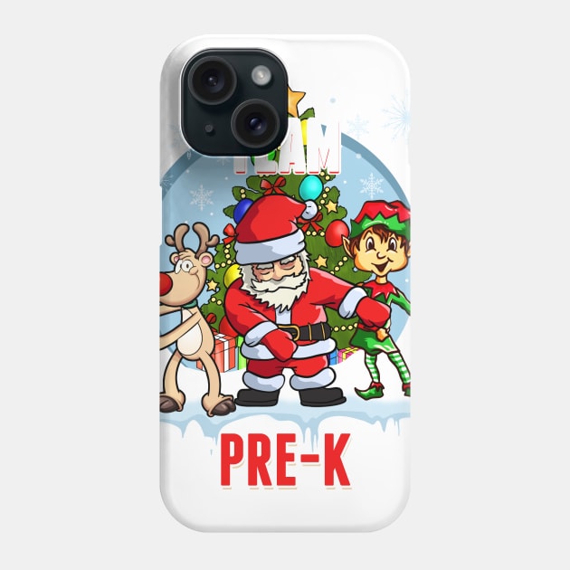 Team Pre-K Santa Elf Reindeer Flossing Kids Christmas Phone Case by johnbbmerch