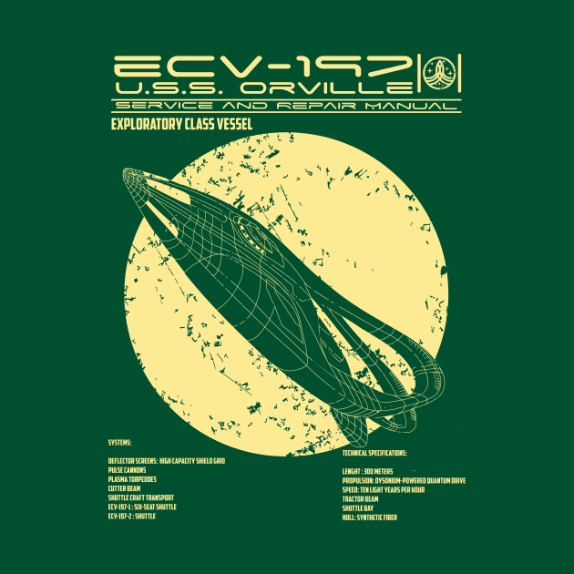 USS ORVILLE ECV-197 SERVICE AND REPAIR MANUAL by KARMADESIGNER T-SHIRT SHOP