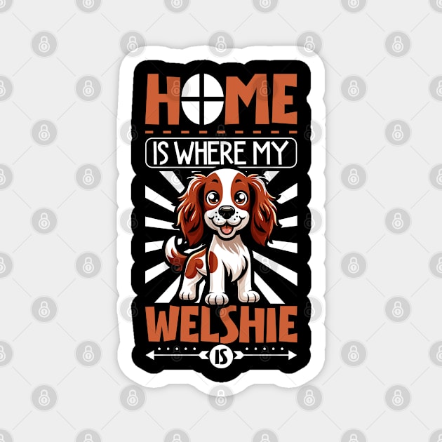 Home is with my Welsh Springer Spaniel Magnet by Modern Medieval Design