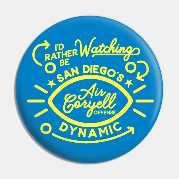 San Diego Chargers Air Coryell Offense Pin by Carl Cordes