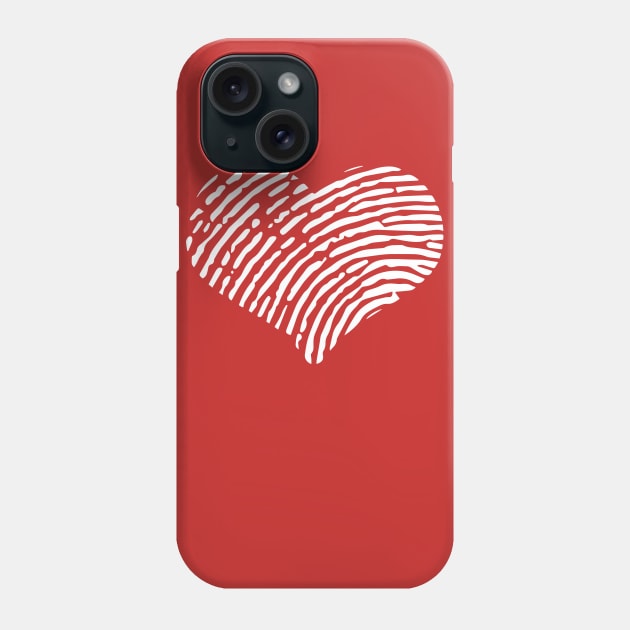 Heart Fingerprint White Love Phone Case by Shirtbubble