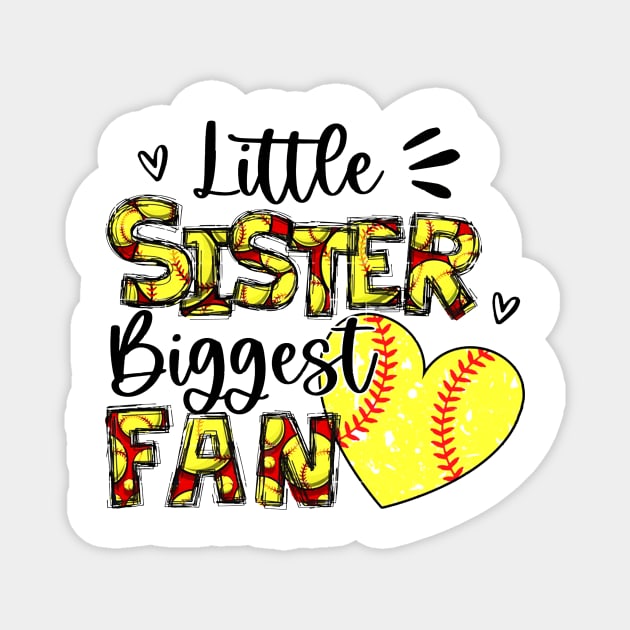 Softball Sister, Little Sister Biggest Fan Magnet by Wonder man 