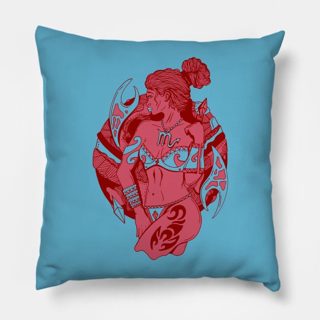 Pastel Tones Scorpio Beauty Pillow by kenallouis