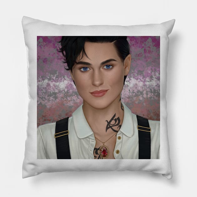 Anna Lightwood Pillow by AlanaReneArt