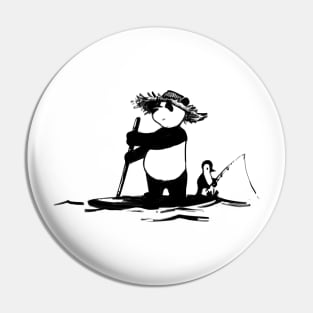 Paddle boarding Panda & Penguin Pin