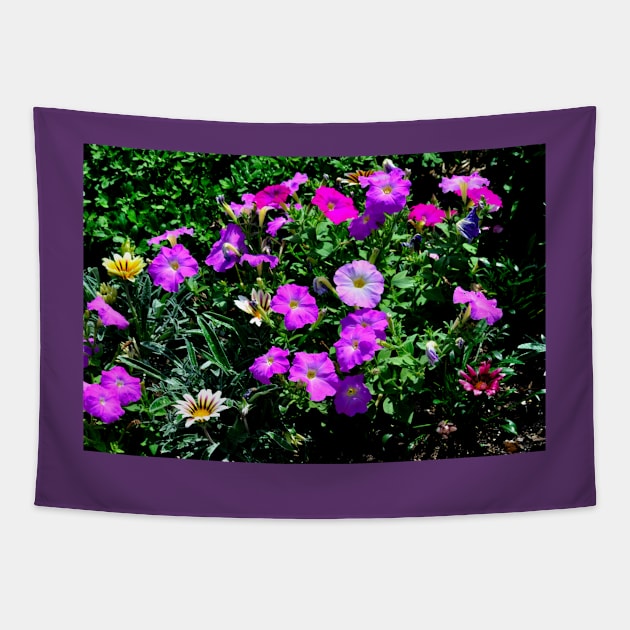 Petunias in the Garden Tapestry by michaelasamples