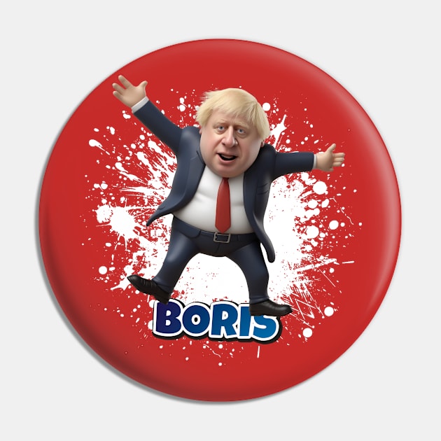 Boris Johnson funny plastic figure Pin by k9-tee