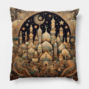 Islamic Grandeur Unveiled: Timeless Art, Floral Motifs, and Vibrant Ornaments Pillow