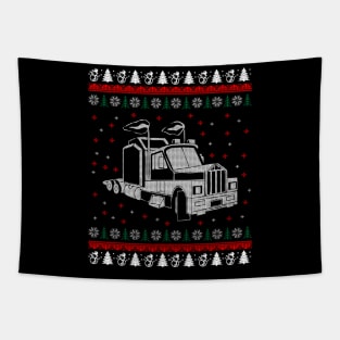 Trucker Christmas Sweater Tapestry