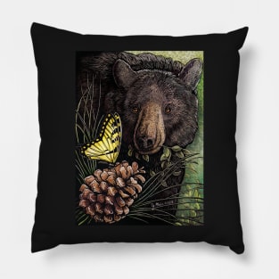 Gentle Bear and Butterfly Pillow