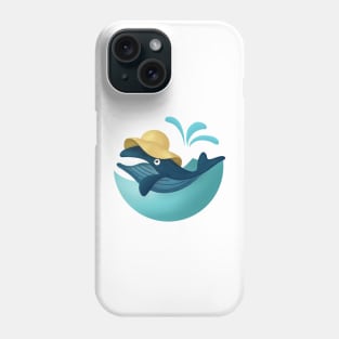 Whale in Summer Hat Phone Case