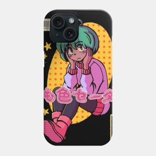 vaporwave anime aesthetic pink kawaii city pop Phone Case