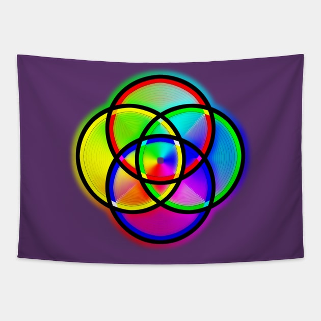 Plural Rings "Rabbit Hole" Design Tapestry by HarshLightOfDay