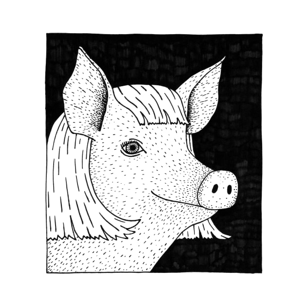 Pig In A Wig by martinascott