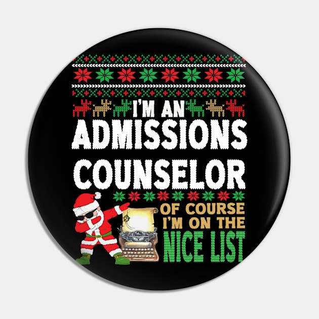 Admissions Counselor Shirt - Ugly Christmas Admissions Counselor Gift Pin by StudioElla