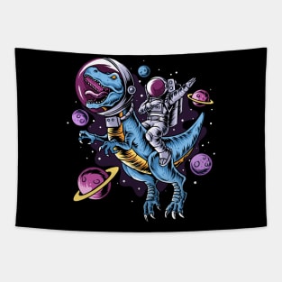 Astronaut With T-Rex Tapestry