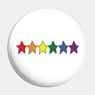 Star Rainbow Pride Graphic Black Line Row Pin