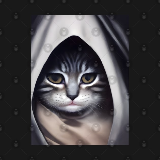 Hooded Cat - Modern Digital Art by Ai-michiart