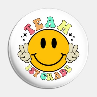 Team First Grade Smiley Pin